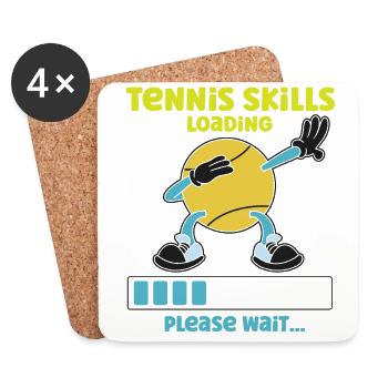 Drôle de joueur de tennis Raquette Tennis - Dessous de verre (lot de 4) - blanc - Devant