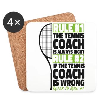 Funny Tennis Player Racket Coach - Untersetzer (4er-Set) - Weiß - Vorne