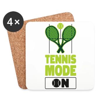 Funny Tennis Player Racket Tennis - Coasters (set of 4) - white - Front