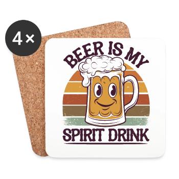 Bier Ist Mein Seelengetränk - Untersetzer (4er-Set) - Weiß - Vorne