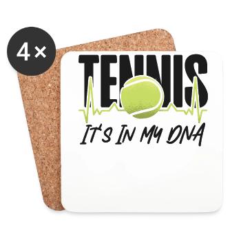 Funny Tennis Player Racket Tennis - Coasters (set of 4) - white - Front