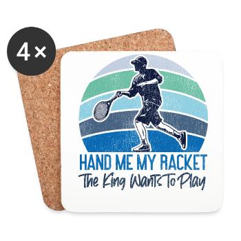 Funny Tennis Player Racket King - Coasters (set of 4) - white - Front