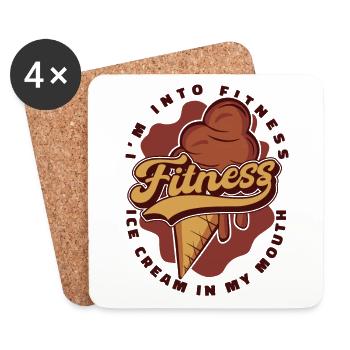 Ich stehe auf Fitness Maker Gelato Frozen Dessert - Untersetzer (4er-Set) - Weiß - Vorne