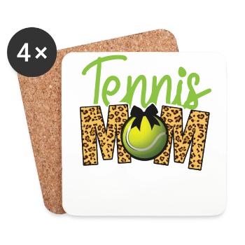 Drôle de joueur de tennis raquette maman - Dessous de verre (lot de 4) - blanc - Devant