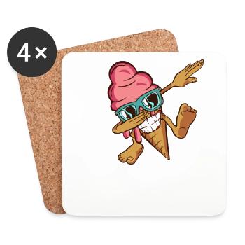 Dabbing sorbetière Gelato Frozen Dessert Ice - Dessous de verre (lot de 4) - blanc - Devant