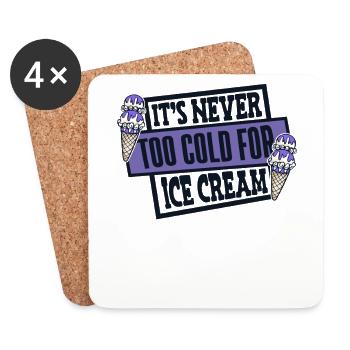 Il ne fait jamais trop froid pour la sorbetière Gelato - Dessous de verre (lot de 4) - blanc - Devant