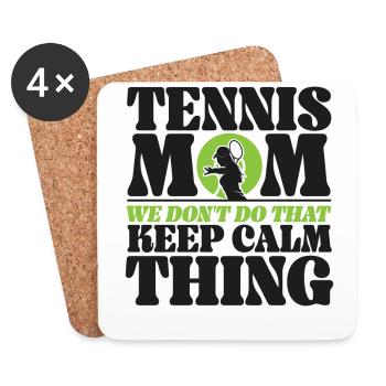 Funny Tennis Player Racket Mom - Coasters (set of 4) - white - Front