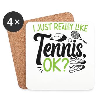 Funny Tennis Player Racket I Just - Untersetzer (4er-Set) - Weiß - Vorne