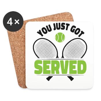 Funny Tennis Player Racket Friends - Untersetzer (4er-Set) - Weiß - Vorne
