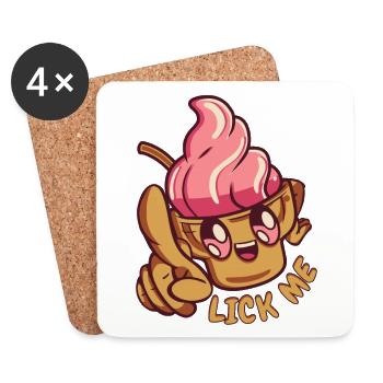 Lick Me Maker Gelato Dessert glacé Lover Ice - Dessous de verre (lot de 4) - blanc - Devant