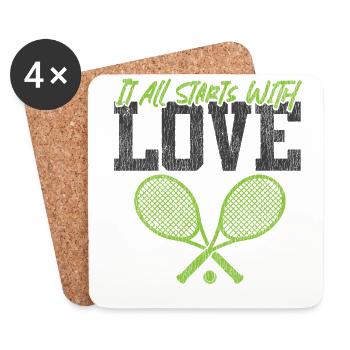 Funny Tennis Player Racket Pun - Untersetzer (4er-Set) - Weiß - Vorne