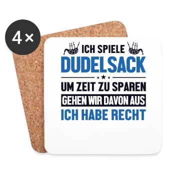 Dudelsackspieler hat immer Recht Blowpipe Player - Dessous de verre (lot de 4) - blanc - Devant