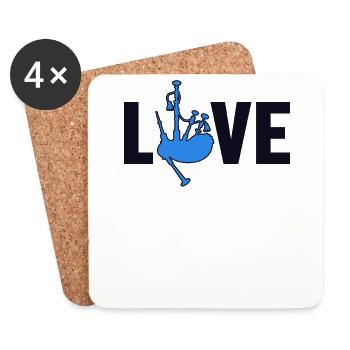 Bagpipe Love Great Highland Bagpipe Lessons - Coasters (set of 4) - white - Front