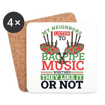 My Neighbors Listen To Bagpipe Music Blowpipe - Coasters (set of 4) - white - Front