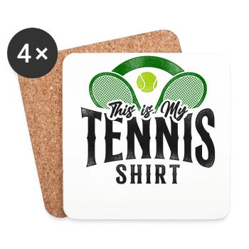Drôle de raquette de joueur de tennis c’est - Dessous de verre (lot de 4) - blanc - Devant