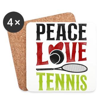 Drôle de joueur de tennis raquette fille - Dessous de verre (lot de 4) - blanc - Devant