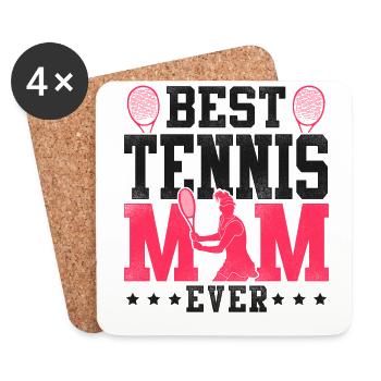 Funny Tennis Player Racket Mom - Coasters (set of 4) - white - Front