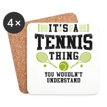 Funny Tennis Player Racket It's A - Coasters (set of 4) - white - Front