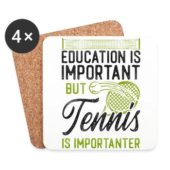 Funny Tennis Player Racket - Untersetzer (4er-Set) - Weiß - Vorne