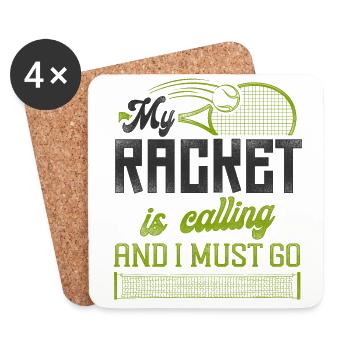 Funny Tennis Player Racket My - Coasters (set of 4) - white - Front