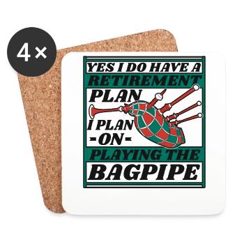 Ich habe einen Altersvorsorgeplan Blasrohr Großartig - Untersetzer (4er-Set) - Weiß - Vorne