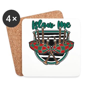 Blow Me Bagpipe Lessons Blowpipe Great Highland - Coasters (set of 4) - white - Front