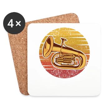Retro Instrument Euphonist Euphoniumist Player - Coasters (set of 4) - white - Front