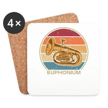 Euphoniste Rétro Joueur d’Instrument Euphoniumiste - Dessous de verre (lot de 4) - blanc - Devant