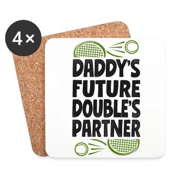 Drôle de joueur de tennis raquette papa - Dessous de verre (lot de 4) - blanc - Devant