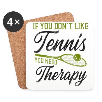 Raquette de joueur de tennis drôle si vous - Dessous de verre (lot de 4) - blanc - Devant