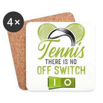 Funny Tennis Player Racket Tennis - Coasters (set of 4) - white - Front