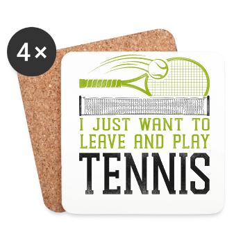 Funny Tennis Player Racket I Just - Untersetzer (4er-Set) - Weiß - Vorne