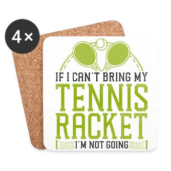 drôle de joueur de tennis raquette si je - Dessous de verre (lot de 4) - blanc - Devant