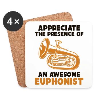 Apprécier la présence d’un euphoniste génial - Dessous de verre (lot de 4) - blanc - Devant