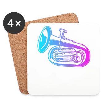 Instrument Euphonist Euphoniumist Spieler Euphonium - Untersetzer (4er-Set) - Weiß - Vorne