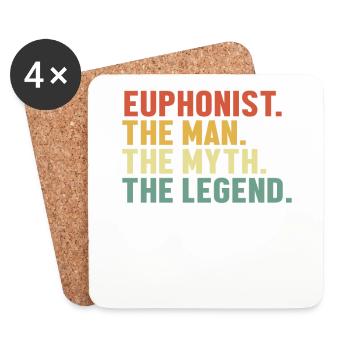Euphonist Man Myth Legend Euphonist Euphoniumist - Coasters (set of 4) - white - Front