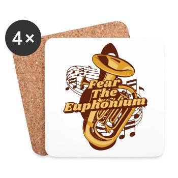 Fear The Euphonium Instrument Euphonist Player - Untersetzer (4er-Set) - Weiß - Vorne