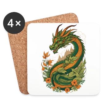 Jardin mystique des dragons - Dessous de verre (lot de 4) - blanc - Devant