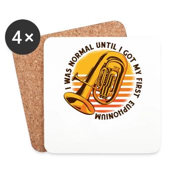 J’étais normal jusqu’à ce que j’aie mon premier euphonium - Dessous de verre (lot de 4) - blanc - Devant