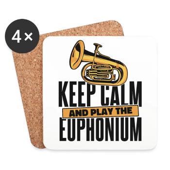 Keep Calm And Play The Euphonium Instrument - Coasters (set of 4) - white - Front