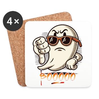 Booing Ghost Drôle Ghost Design - Dessous de verre (lot de 4) - blanc - Devant
