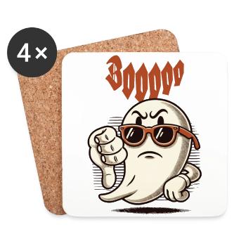Booing Ghost Drôle Ghost Design - Dessous de verre (lot de 4) - blanc - Devant