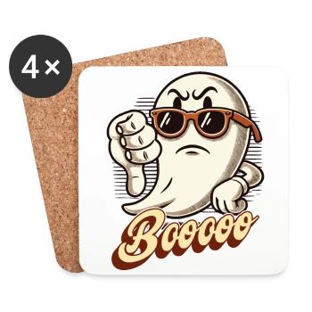 Booing Ghost Lustiges Gespenster Design - Untersetzer (4er-Set) - Weiß - Vorne