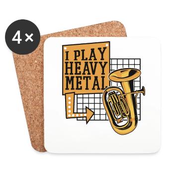 I Play Heavy Metal Euphonist Euphoniumist Spieler - Untersetzer (4er-Set) - Weiß - Vorne