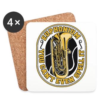 Vous ne pouvez même pas l’épeler Euphoniste d’instrument - Dessous de verre (lot de 4) - blanc - Devant