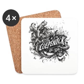 Berlin Köpenick Souvenir Cöpenick Barock-Blätter - Untersetzer (4er-Set) - Weiß - Vorne
