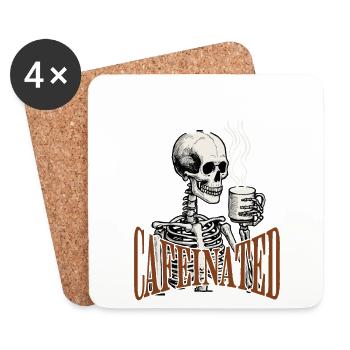 Funny coffee saying for Halloween - Coasters (set of 4) - white - Front