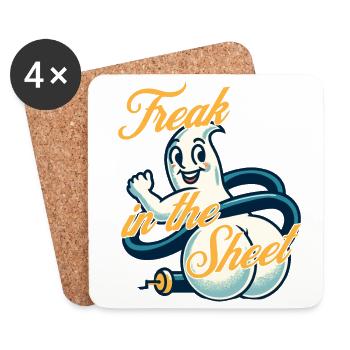 Freak In The Sheet Funny Ghost Design - Coasters (set of 4) - white - Front