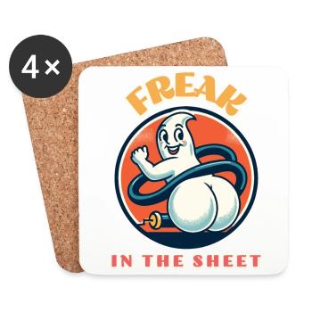 Freak In The Sheet Funny Ghost Design - Coasters (set of 4) - white - Front