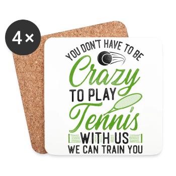 Funny Tennis Player Racket Coach - Untersetzer (4er-Set) - Weiß - Vorne